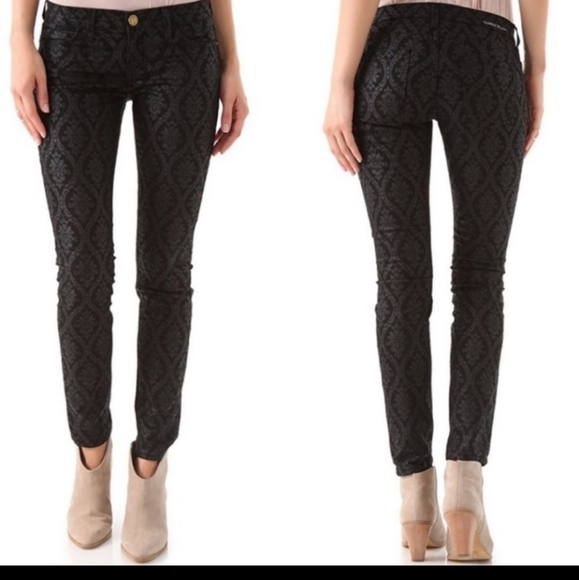 life in progress Denim - Life in Progress black Floral embroidered pants